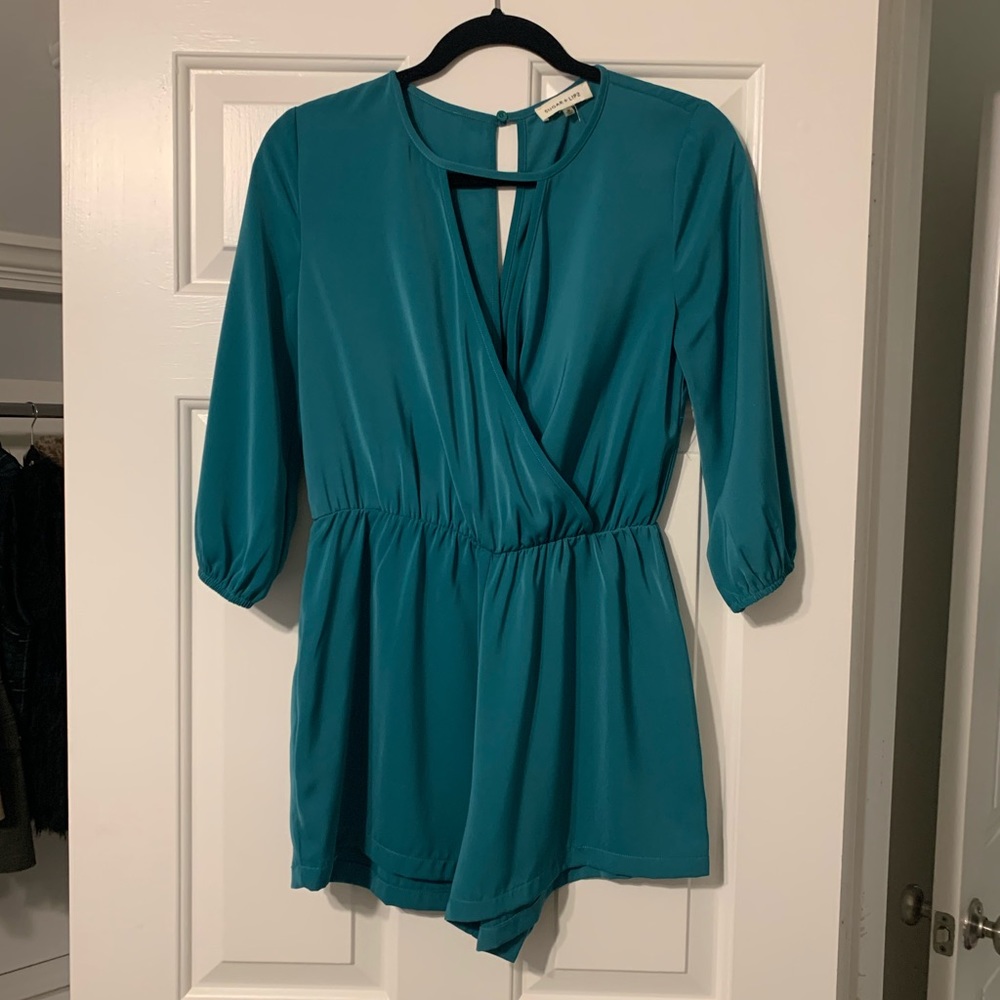 Teal long sleeve romper